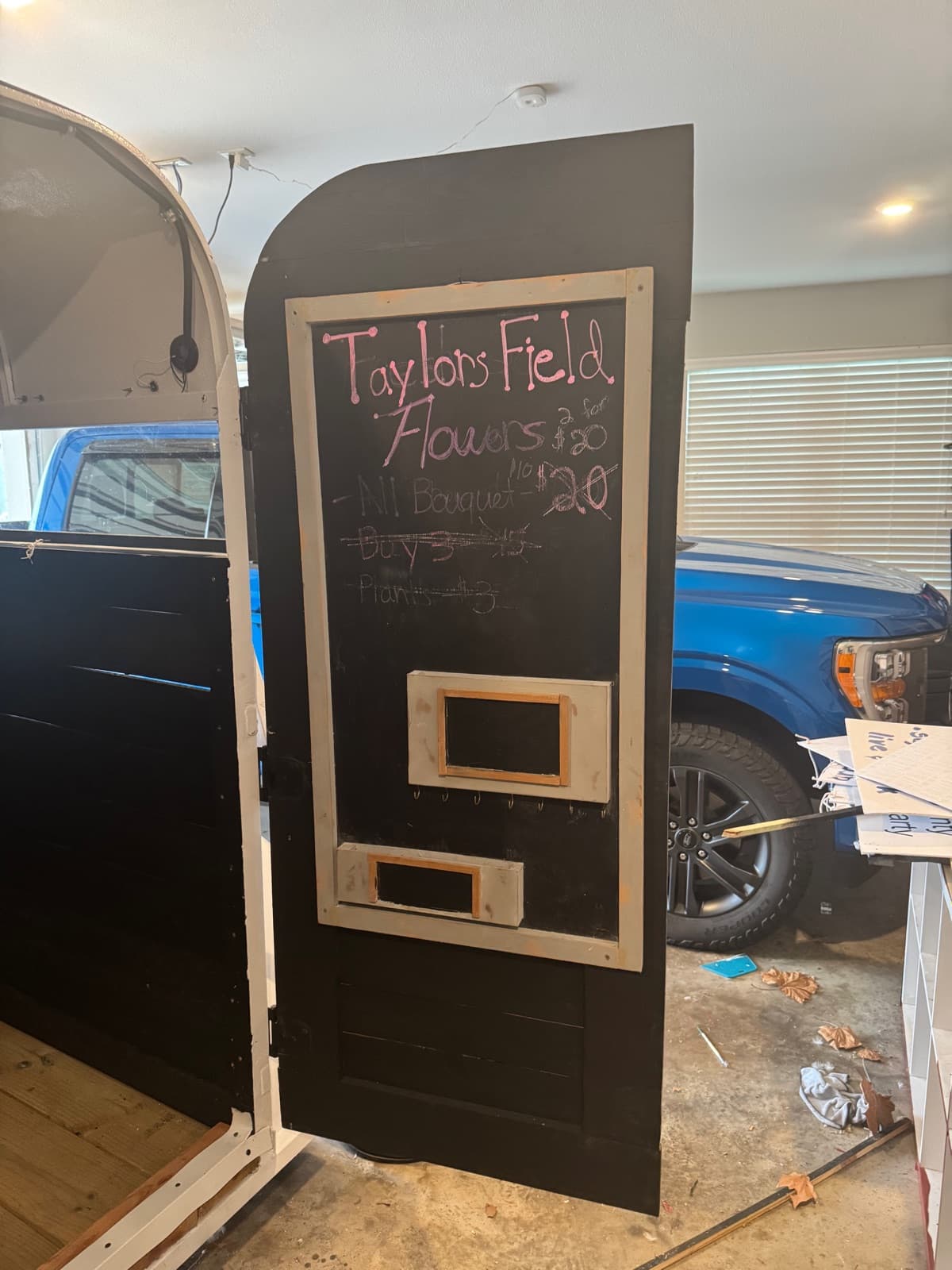 Taylor's Field bloom bar chalkboard sign with pricing